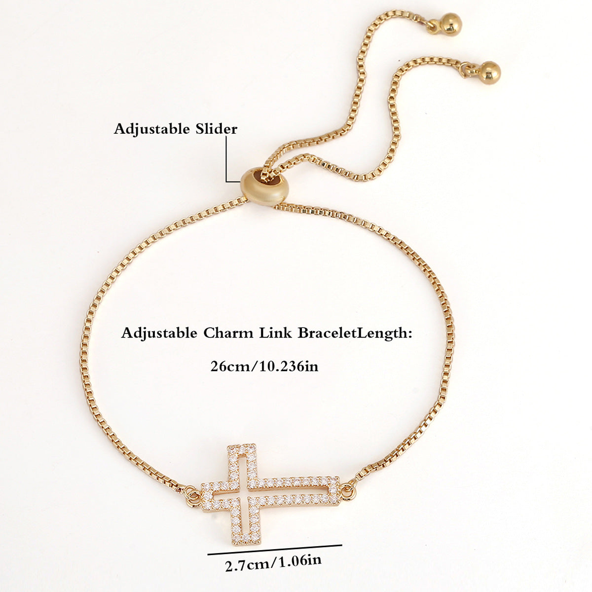 Hollowed Out Cross Bracelet